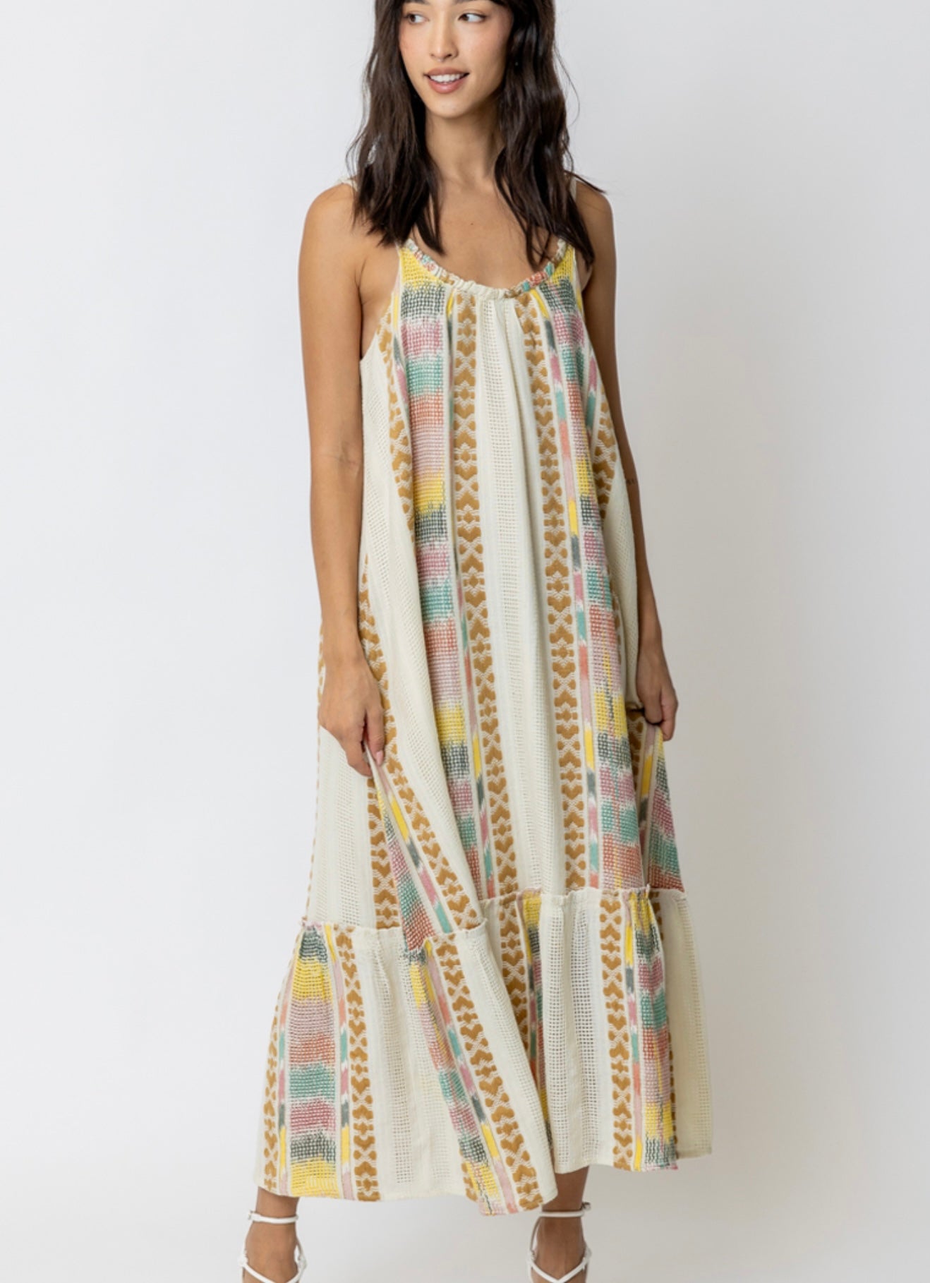 Natural Print Maxi Dress