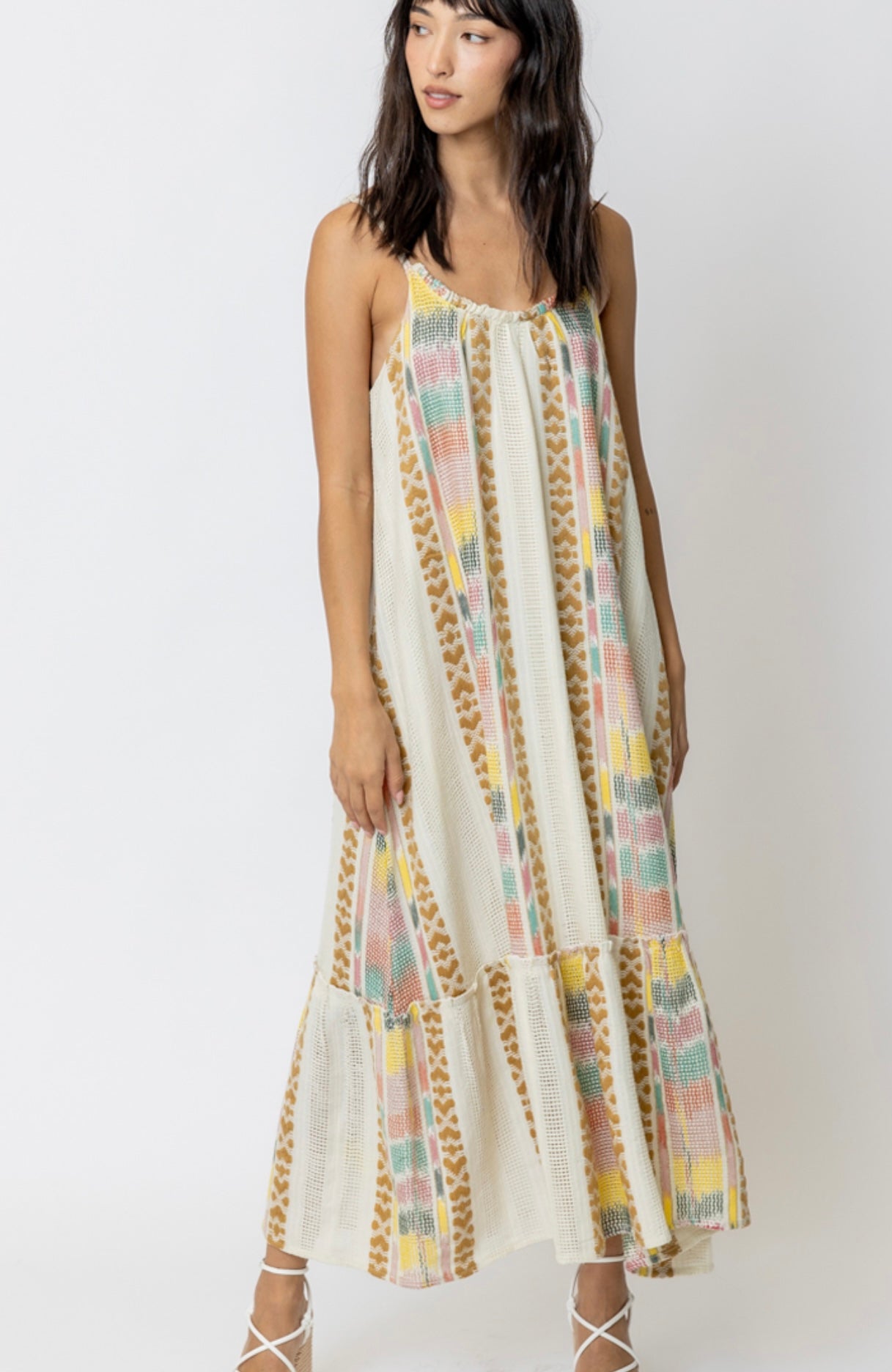 Natural Print Maxi Dress