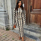 Natural & Black Knit Dress