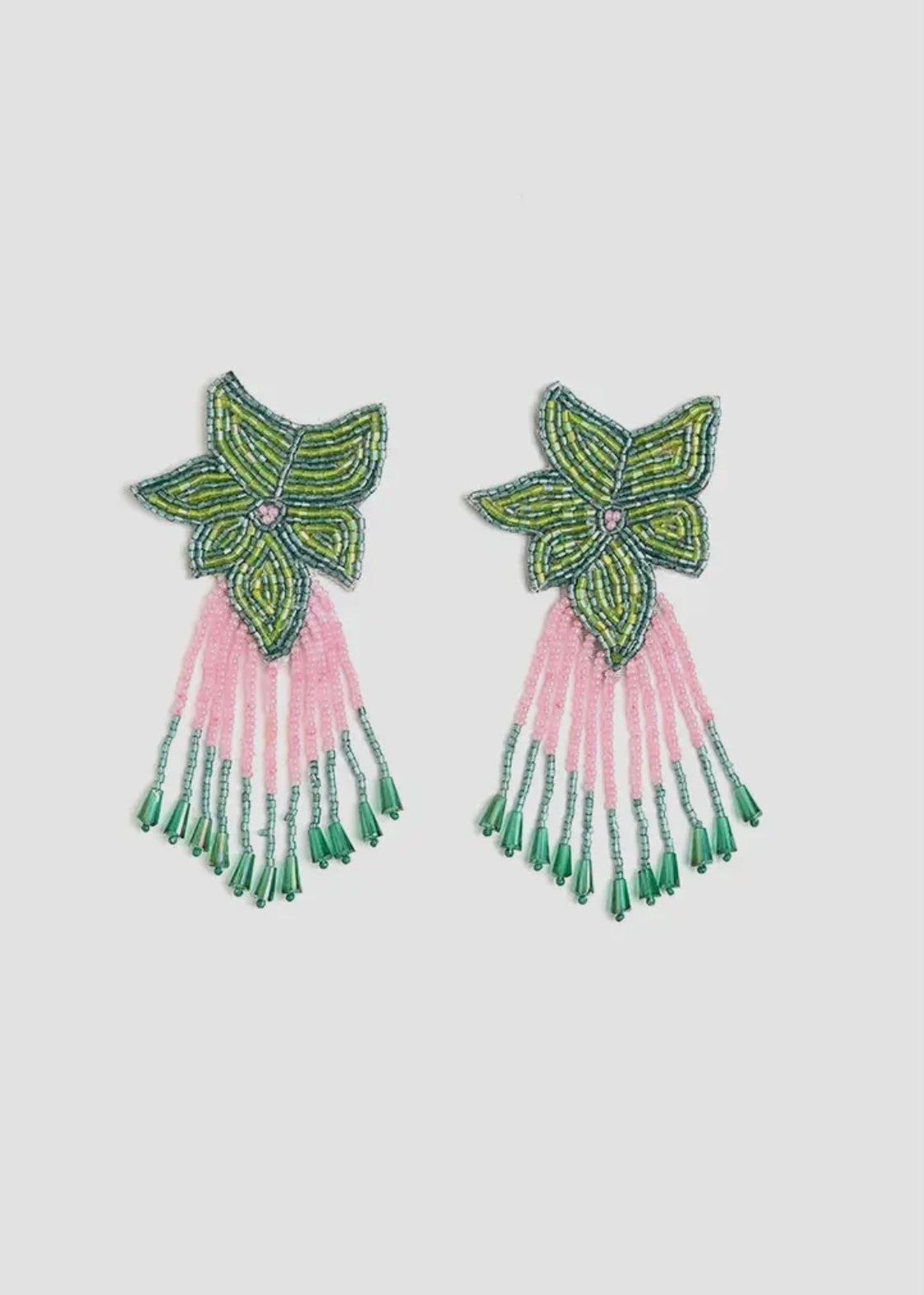 Flower Tassel Drop Earrings