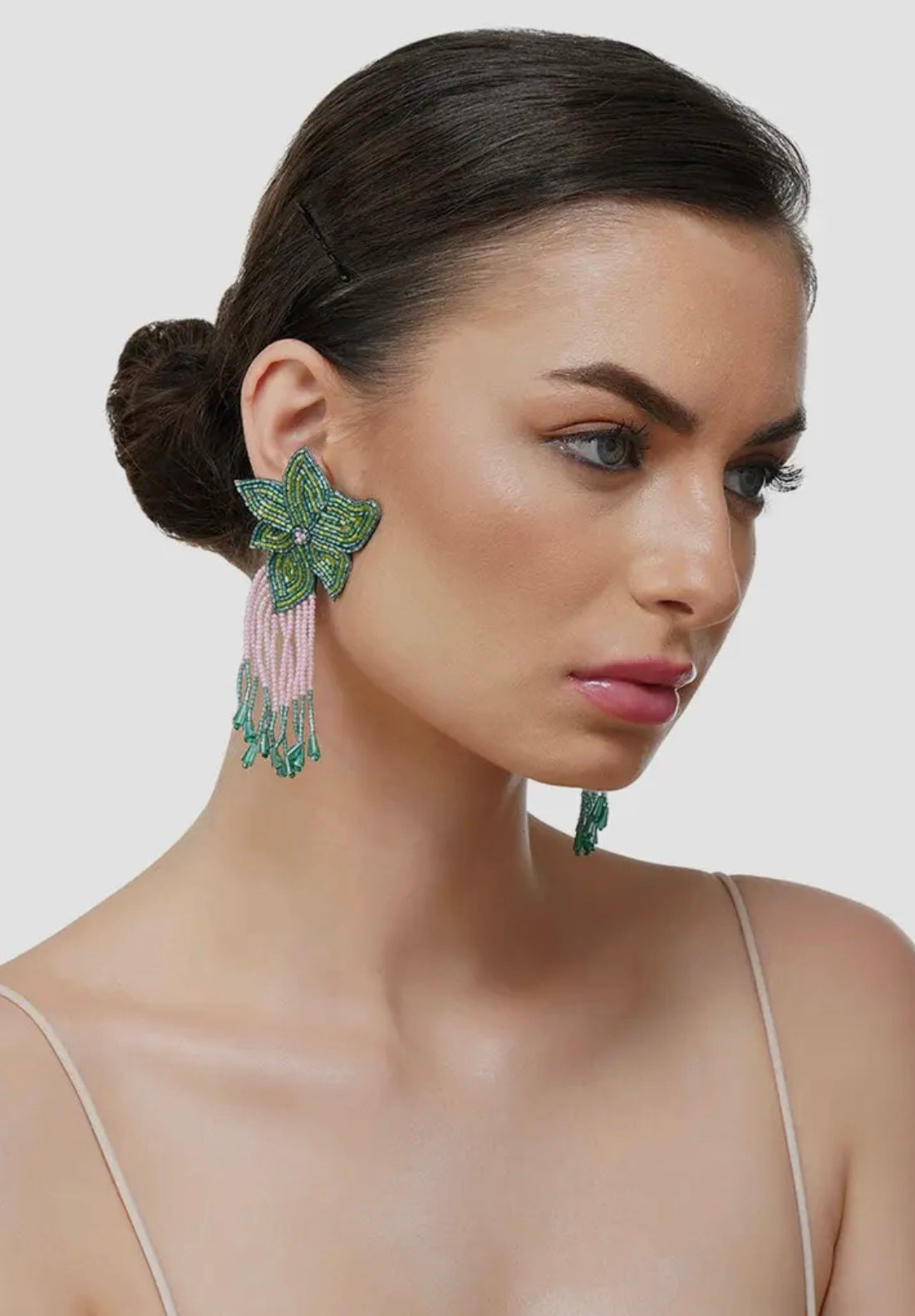 Flower Tassel Drop Earrings