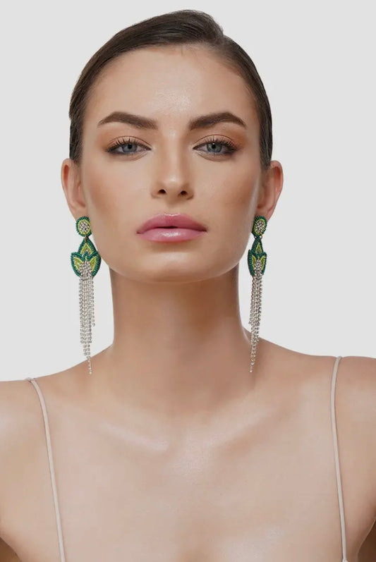 Green Bead Earrings