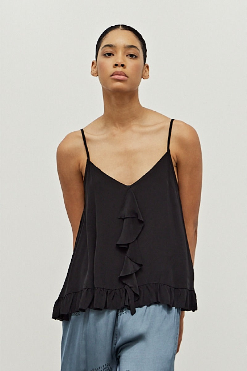 Black Ruffle Camisole