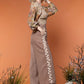 Brown Pants with Embroidery
