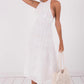 White Open Back Halter Dress