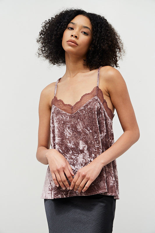 Blush Crushed Velvet Camisole