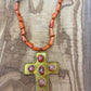 Coral Cross Necklace