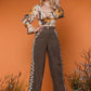 Grey Pants with Embroidery