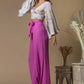 Magenta Pants with Silver Stripe