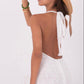 White Open Back Halter Dress