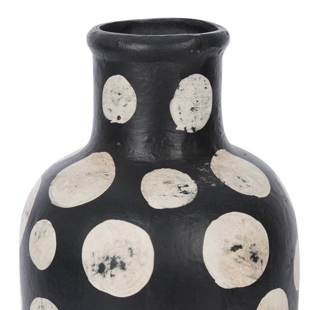 Black & White Terracotta Spotted Vase