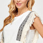 White T-Shirt with Black & White Detail
