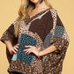 Curve Brown & Teal Poncho Top