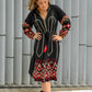 Black and Red Embroidered Dress