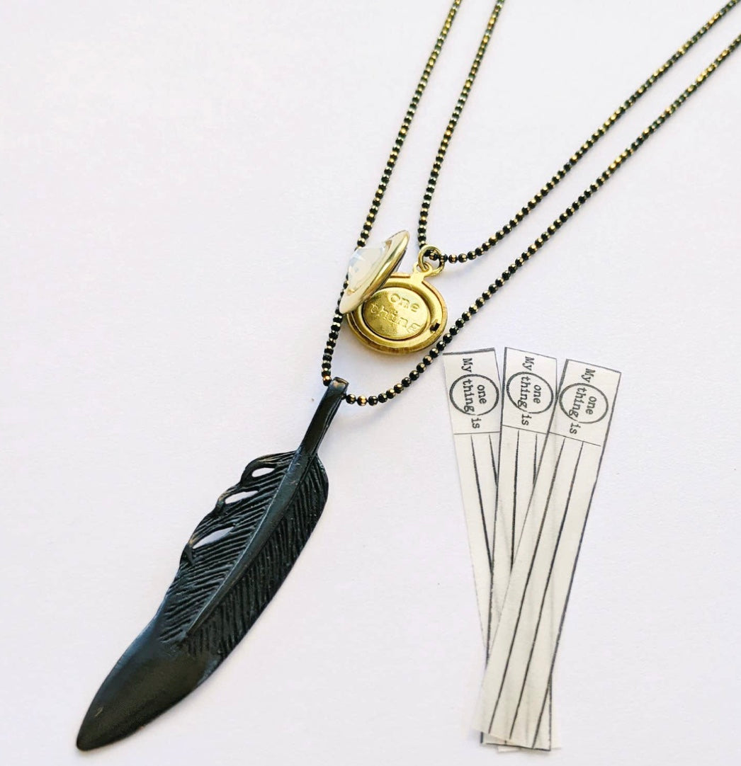 Feather Locket Necklace