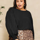 Curve - Black Pleated Sleeve Top