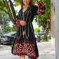Black and Red Embroidered Dress