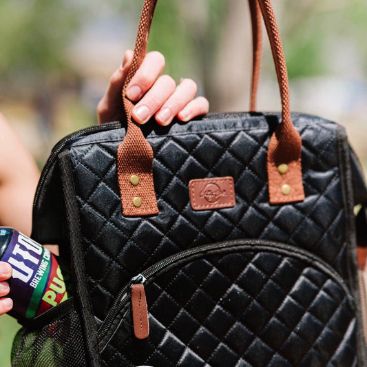 Black Quilted Lunch Bag