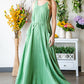 Sleeveless Dress with Pockets - Green