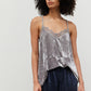 Grey Crushed Velvet Camisole
