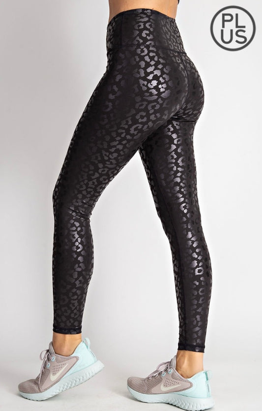 Curve Black Animal Print Leggings