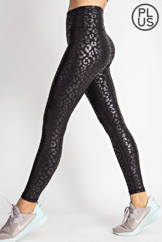 Curve Black Animal Print Leggings