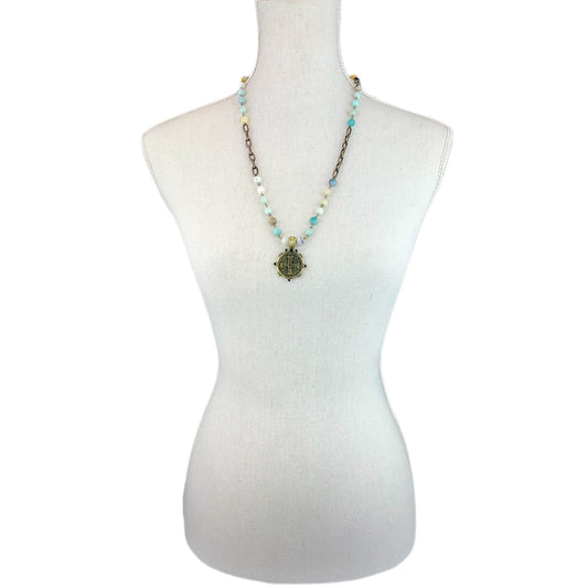 Amazonite Necklace with Coin