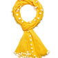 Yellow Pom Pom Scarf