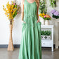Sleeveless Dress with Pockets - Green