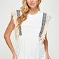 White T-Shirt with Black & White Detail