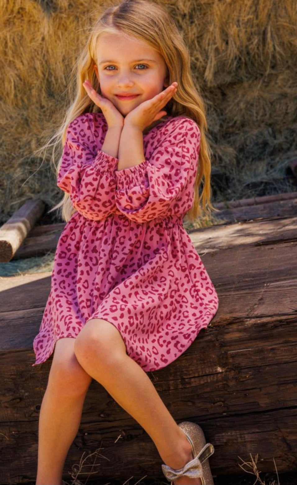 Girl’s Pink Leopard Print Dress