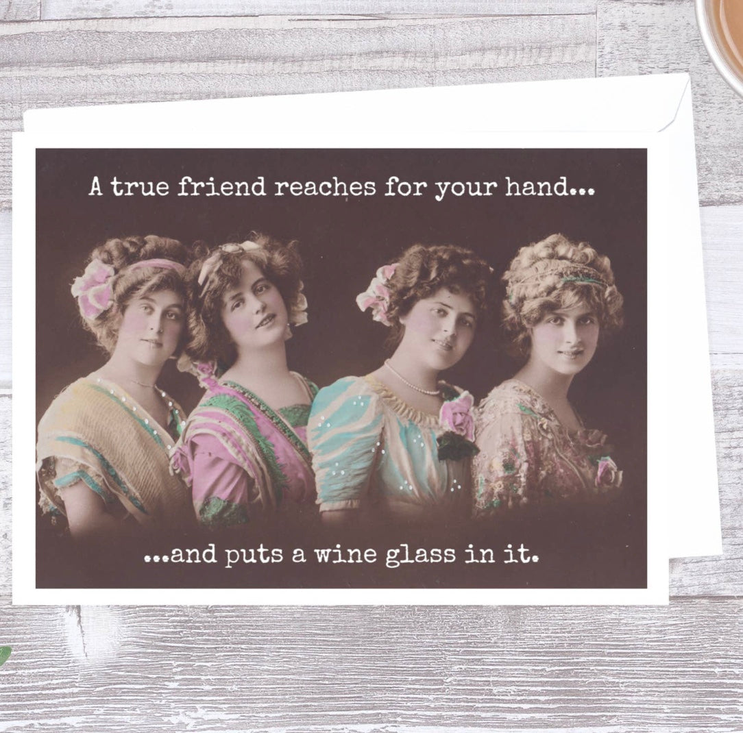 Greeting Card - Friendship & Wine