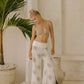 White Pants with Green Print