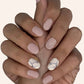 Pink Marble Stick on Gel Nails