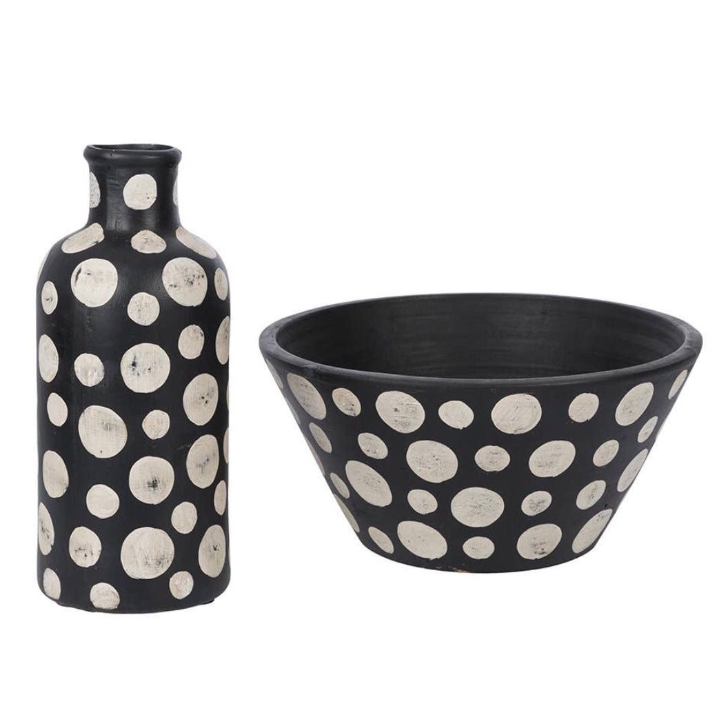 Black & White Terracotta Spotted Vase