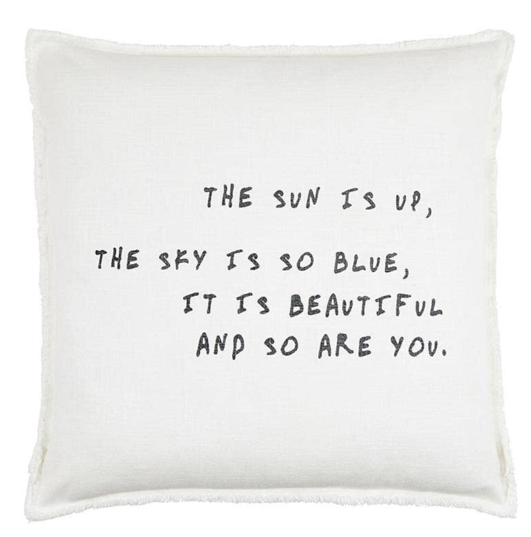 White - The Sun is Up - Pillow - 26x26