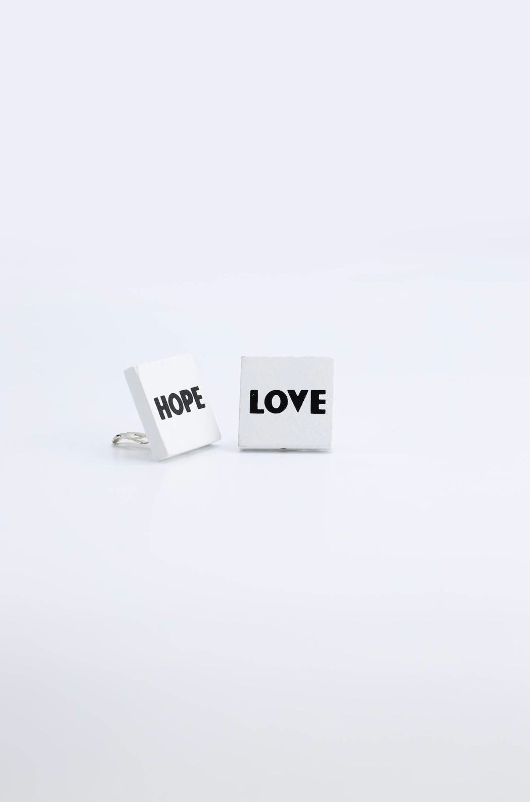 Clip on - Love Hope Earrings - White