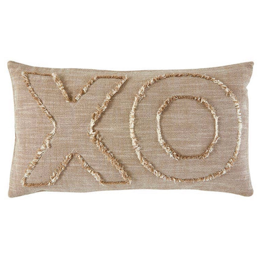 Natural XOXO Pillow - 12x22