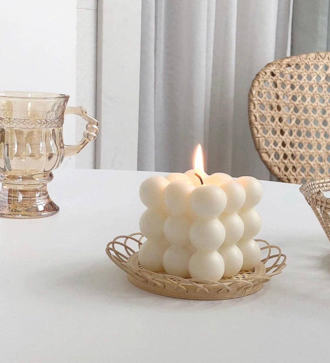 Cream Bubble Candle