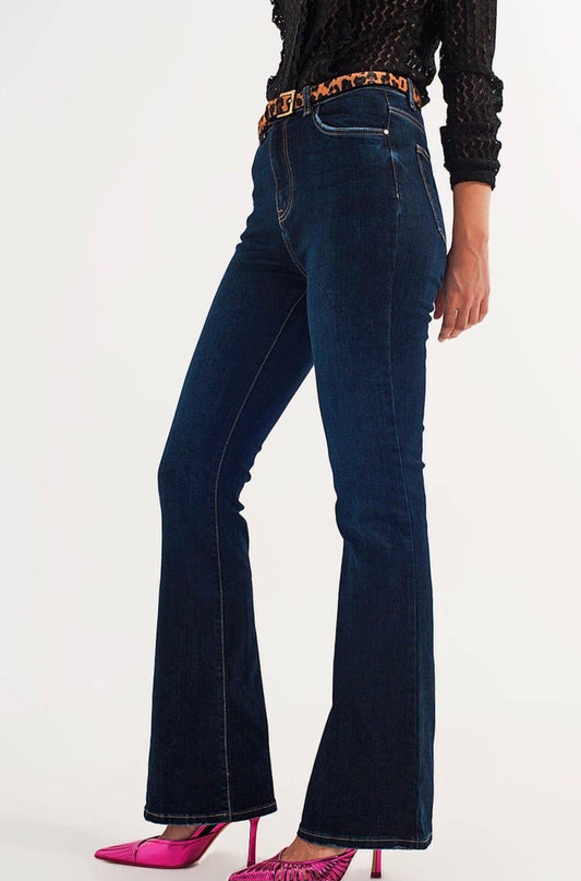 Dark Indigo Flare Jeans