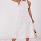 White Open Back Halter Dress