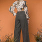Grey Pants with Embroidery