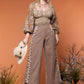 Brown Pants with Embroidery