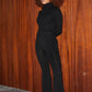 Black Sparkle Flare Pants