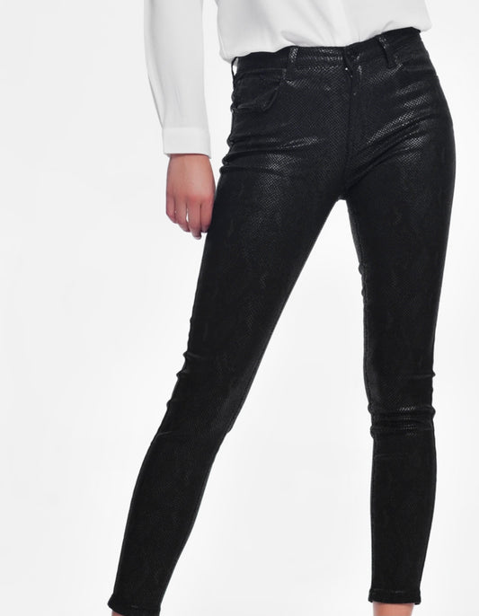 Black Snake Print Jeans