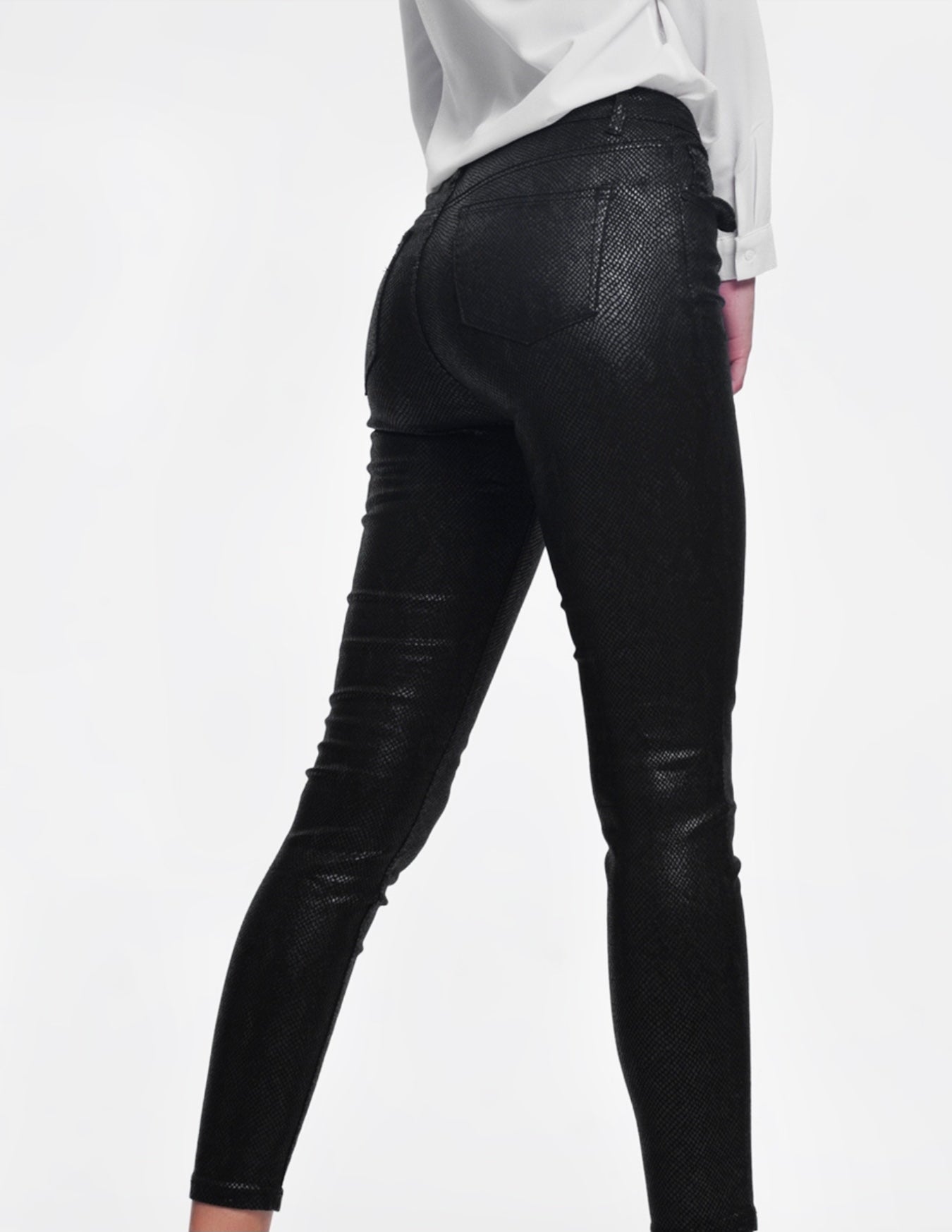 Black Snake Print Jeans