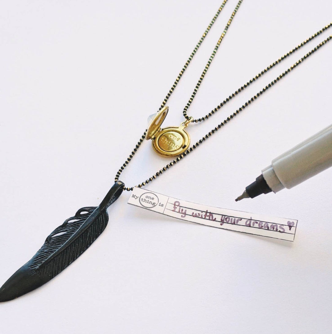 Feather Locket Necklace