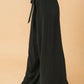 Black Paper Bag Pants with Grommet Detail