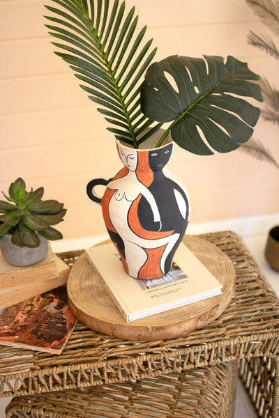 Ceramic Black and Rust Vase