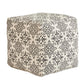 Black & White Abstract Print Pouf